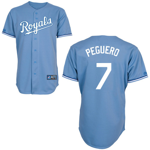 Carlos Peguero #7 mlb Jersey-Kansas City Royals Women's Authentic Alternate 1 Blue Cool Base Baseball Jersey